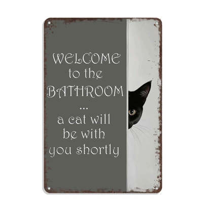 Vintage Black & White Humor Metal Sign