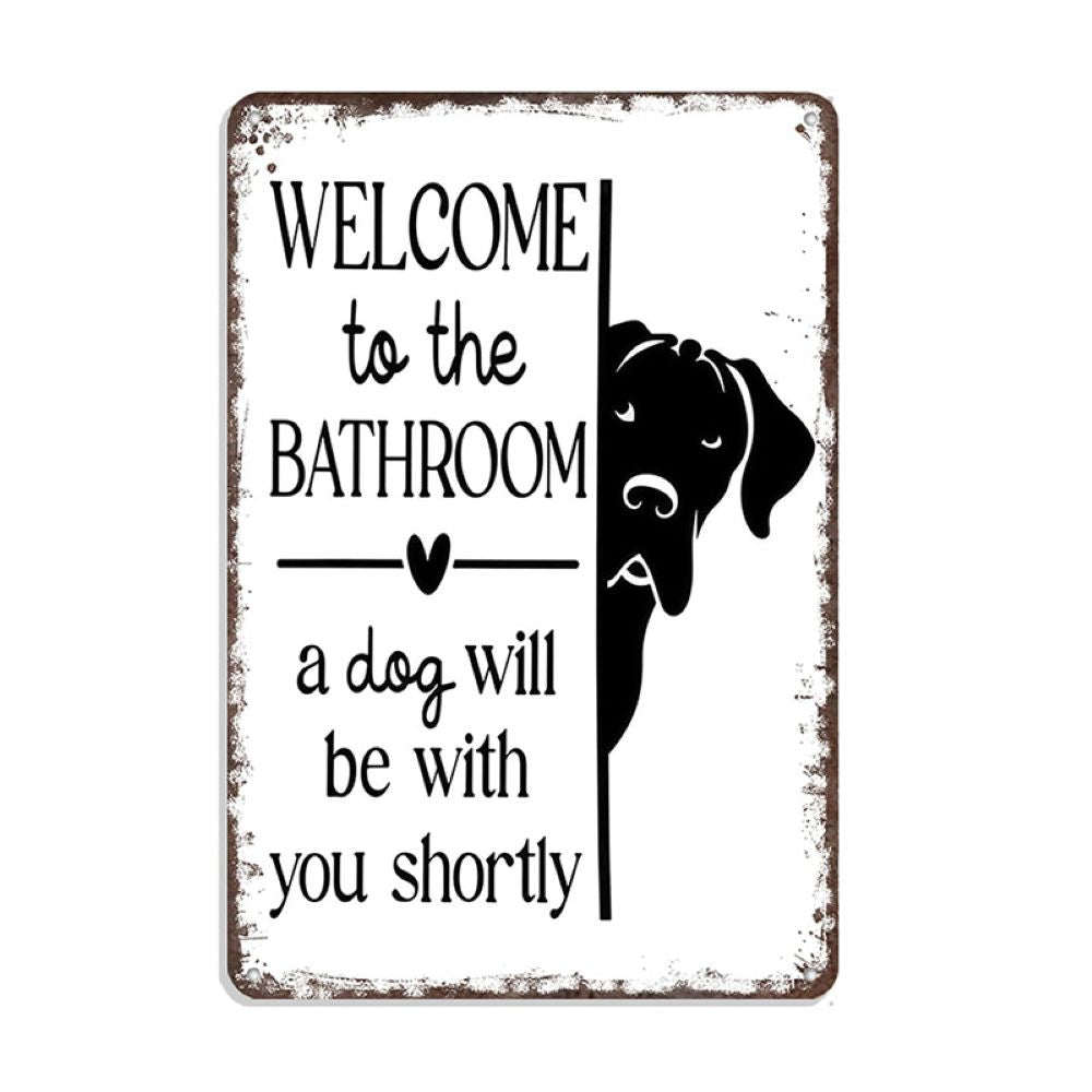 Vintage Black & White Humor Metal Sign