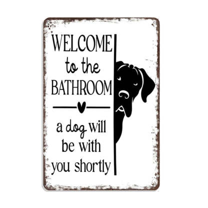 Vintage Black & White Humor Metal Sign