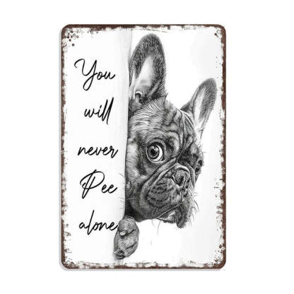 Vintage Black & White Humor Metal Sign