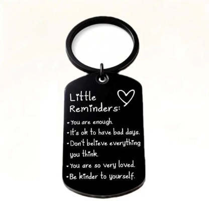 Inspirational You Are Enough keychain with a positive message