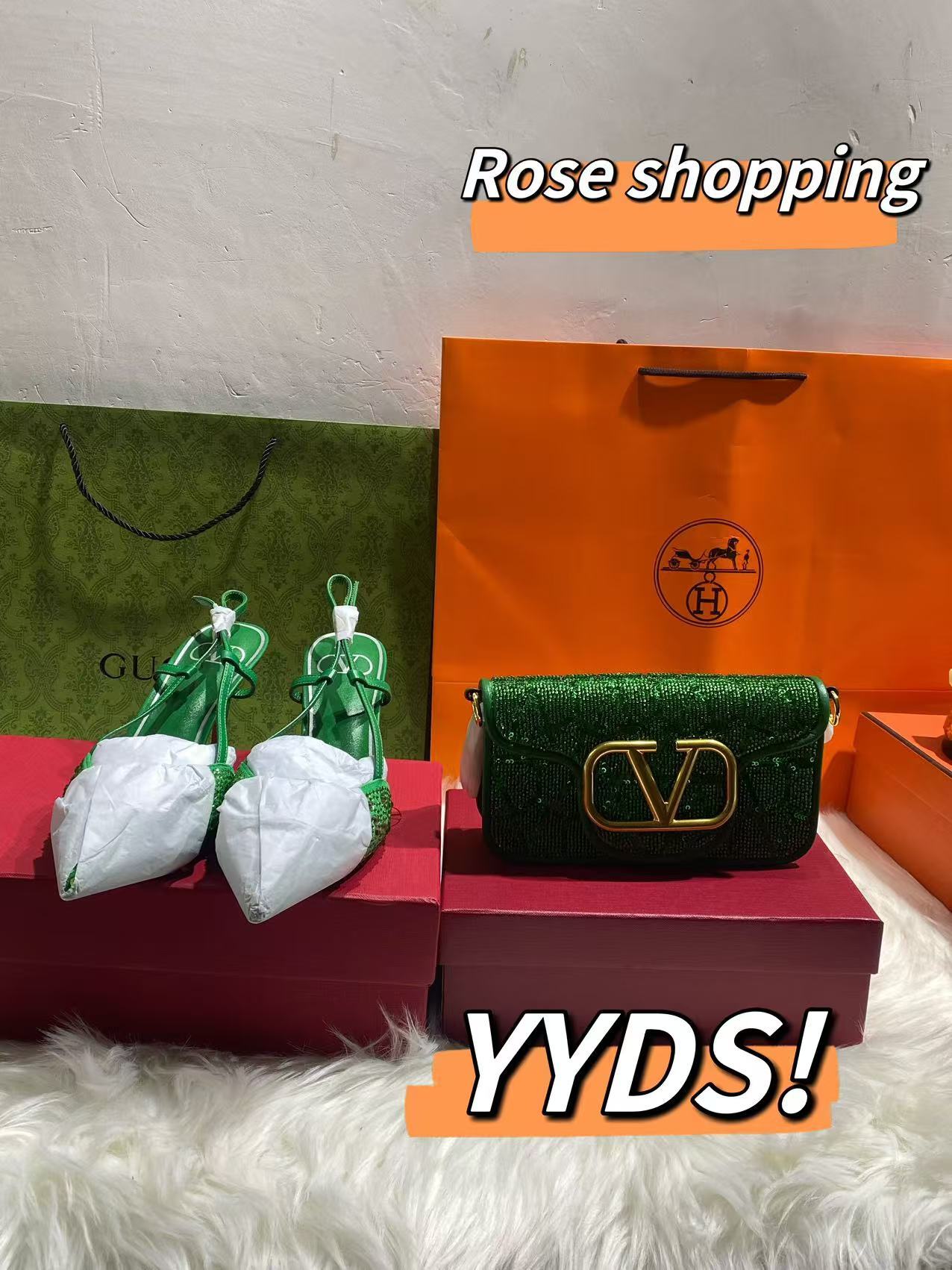 Valentino green bag/high heels