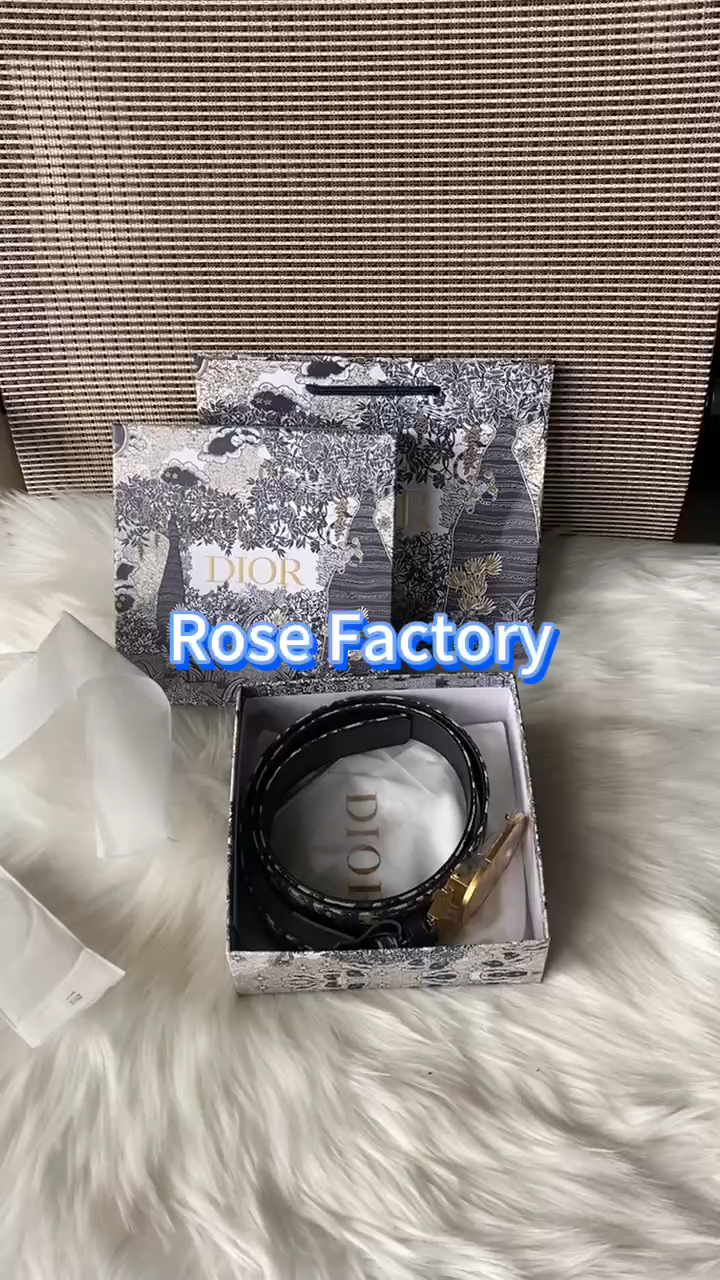 Dior black leather belt