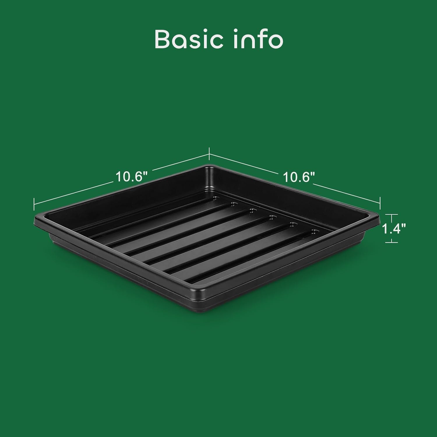 6 Packs Seed Starter Trays 10.6 x 10.6 Inch, Plastic Seed Germination Trays with 15 Pcs Plant Labels, Seedling Starting Pot with Drain Holes for Greenhouse