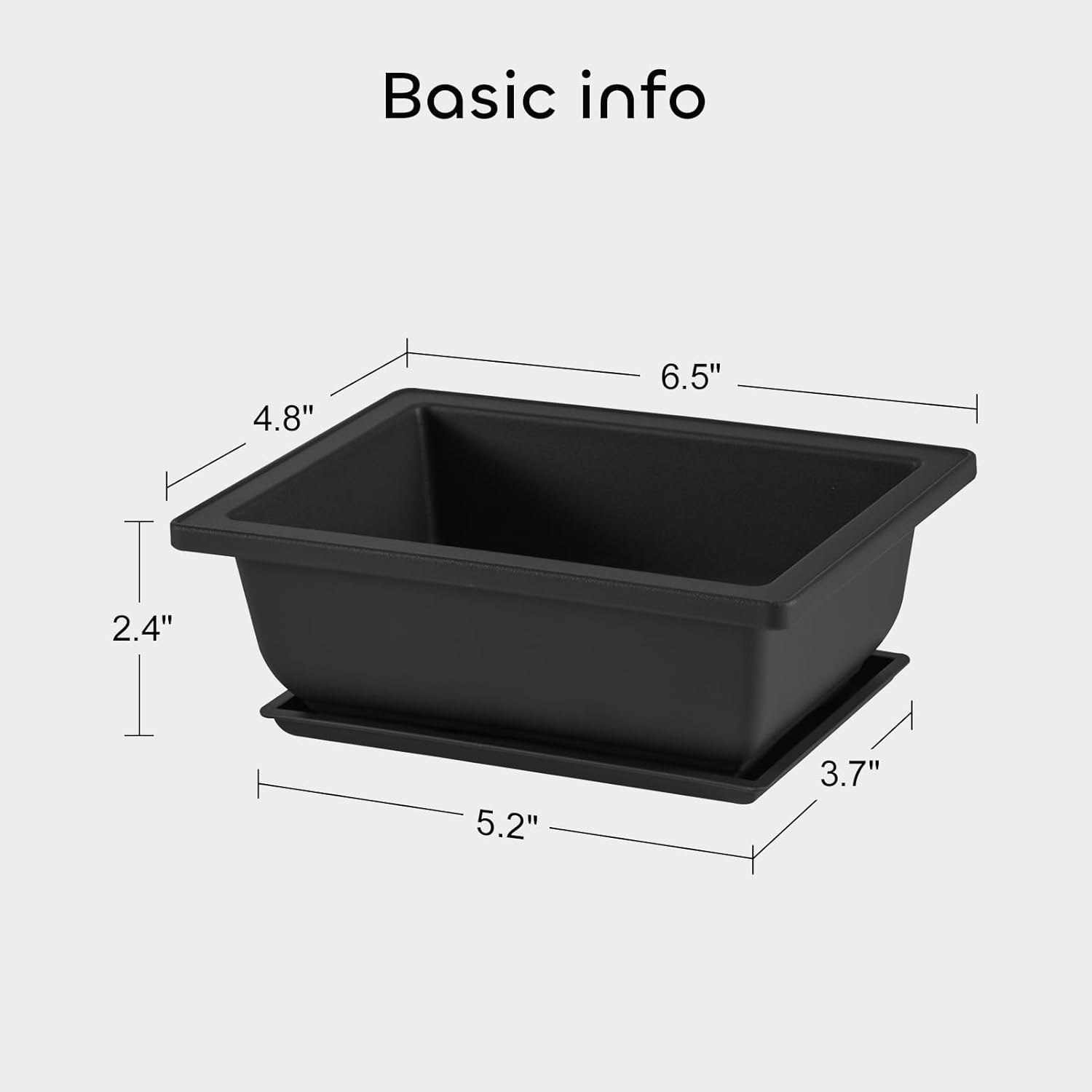 3 Packs 6.5 Inch Bonsai Pots with Drainage Trays, Bonsai Tree Kits with Repotting Mat, Durable Small Bonsai Training Planter Growing Pot, Built in Mesh