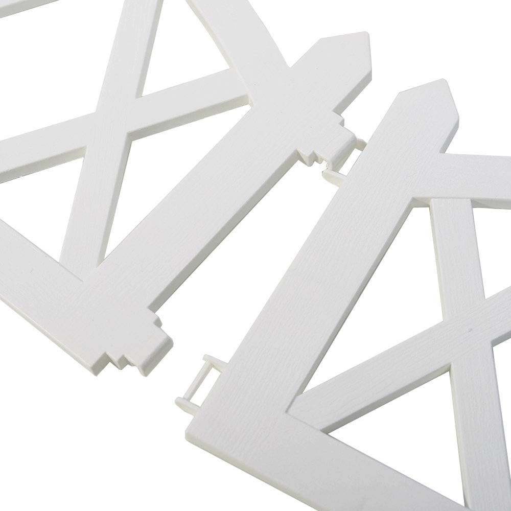 Plastic Garden Picket Fence, Grass Lawn Flower Beds Landscaping Edging Borders, Lightweight Outdoor Path Fence Panels, Pack of 4 (Overall Length 94.5 Inch)