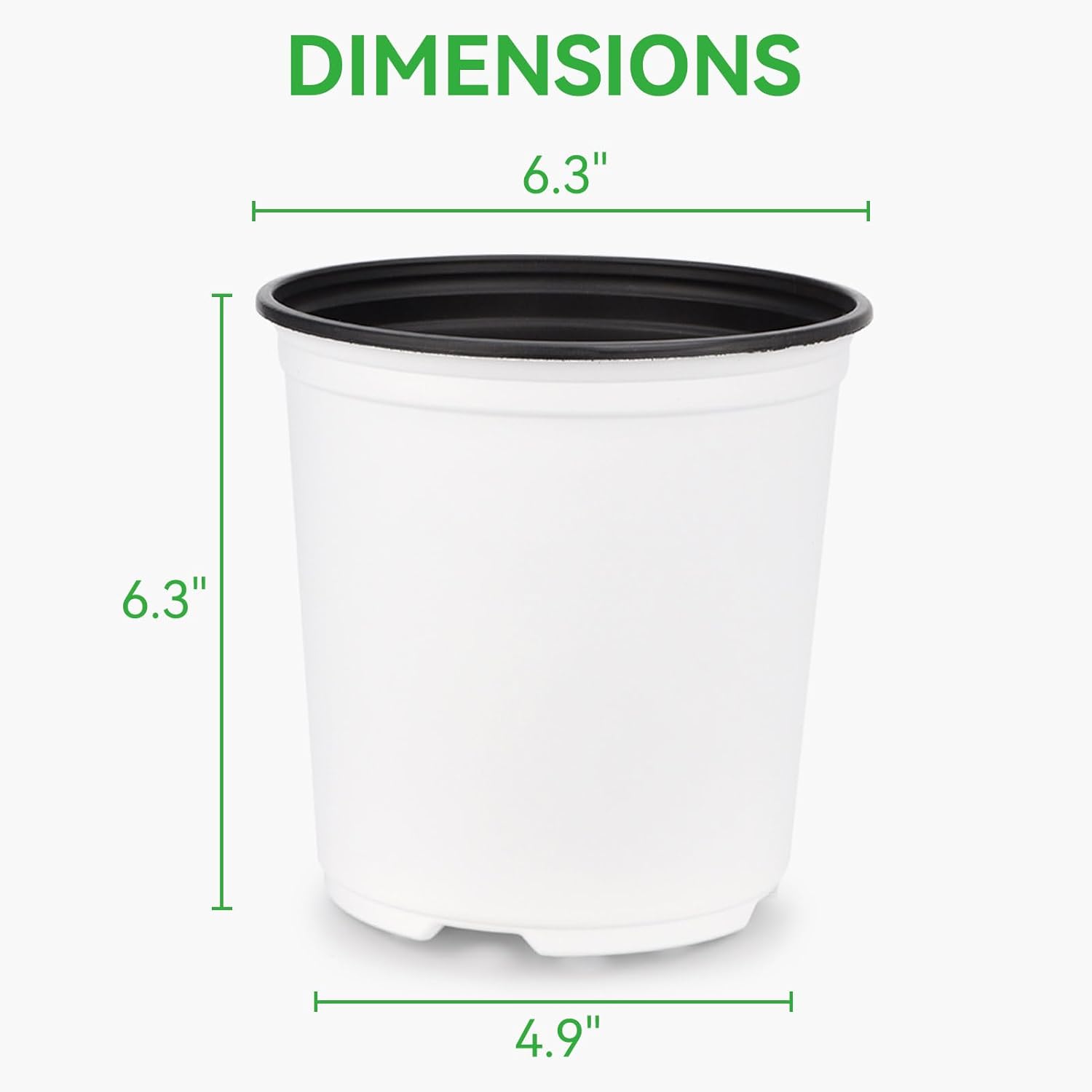 24 Set 6" 1 Gallon for Plants Flexible Nursery Pot with Drainage Hole and 15 Pcs Plant Labels, Flower Plant Container for Indoor Outdoor, Seedlings, Vegetables, Succulents, White