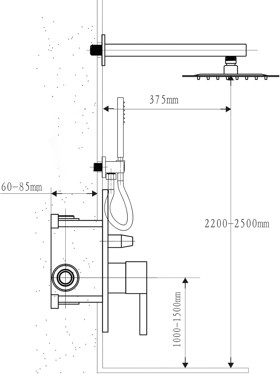  Shower Faucet set with Shower head 