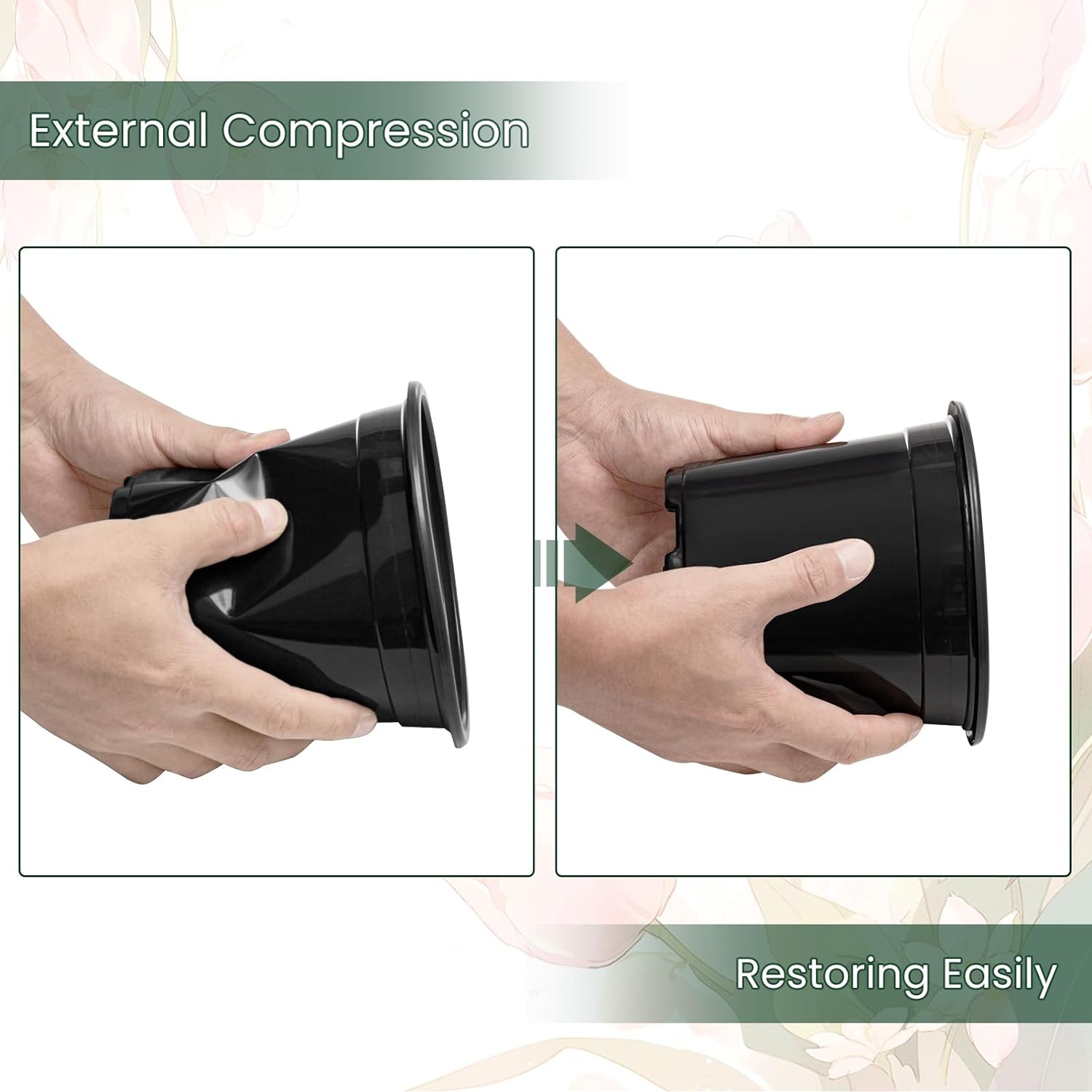 Nursery Pots with Drainage Holes Pack of 48 Pots 3.5/4.5/5.5/6.5 Inch and Plant Label Flexible Seedling Pots Seed Starting Planter for Indoor Outdoor Flowers, Succulents, Cactus