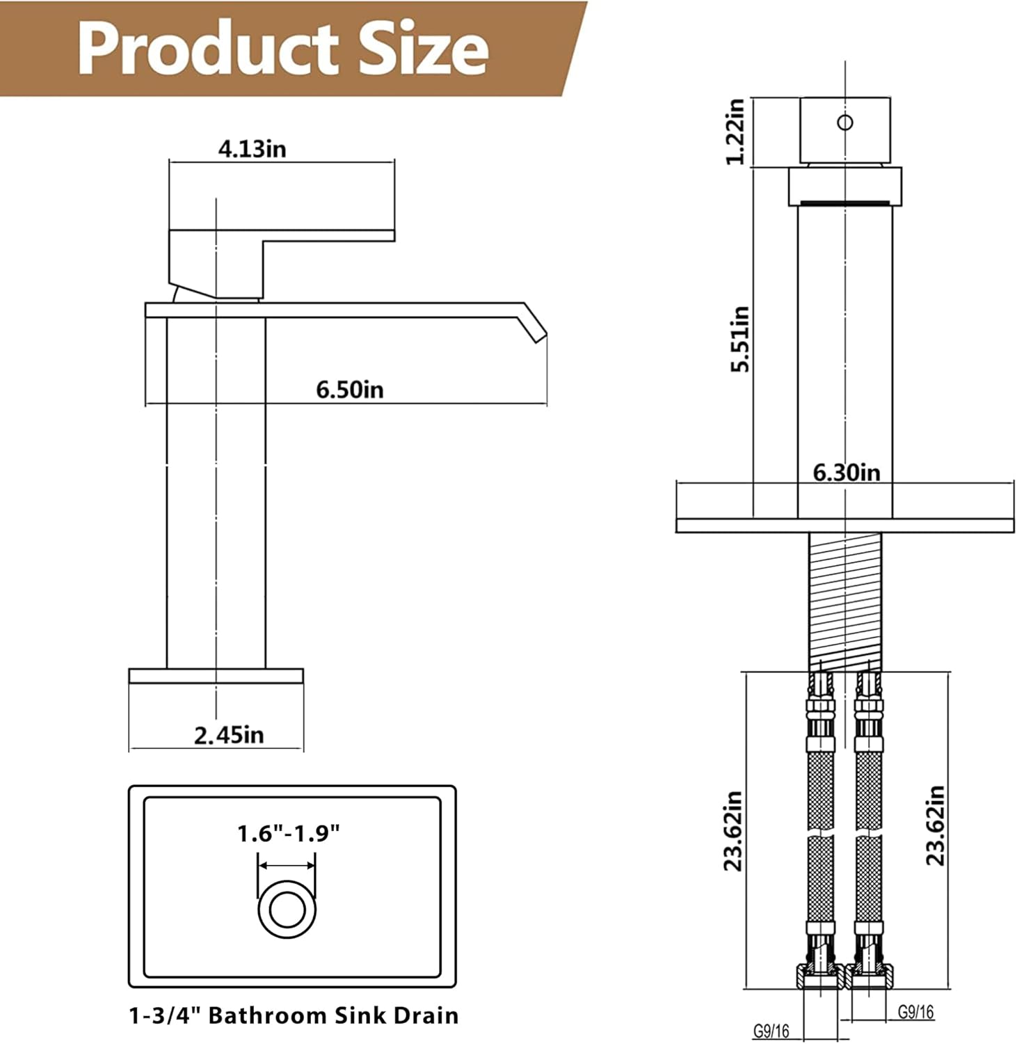  Oil Rubbed Bronze Waterfall Bathroom Faucet