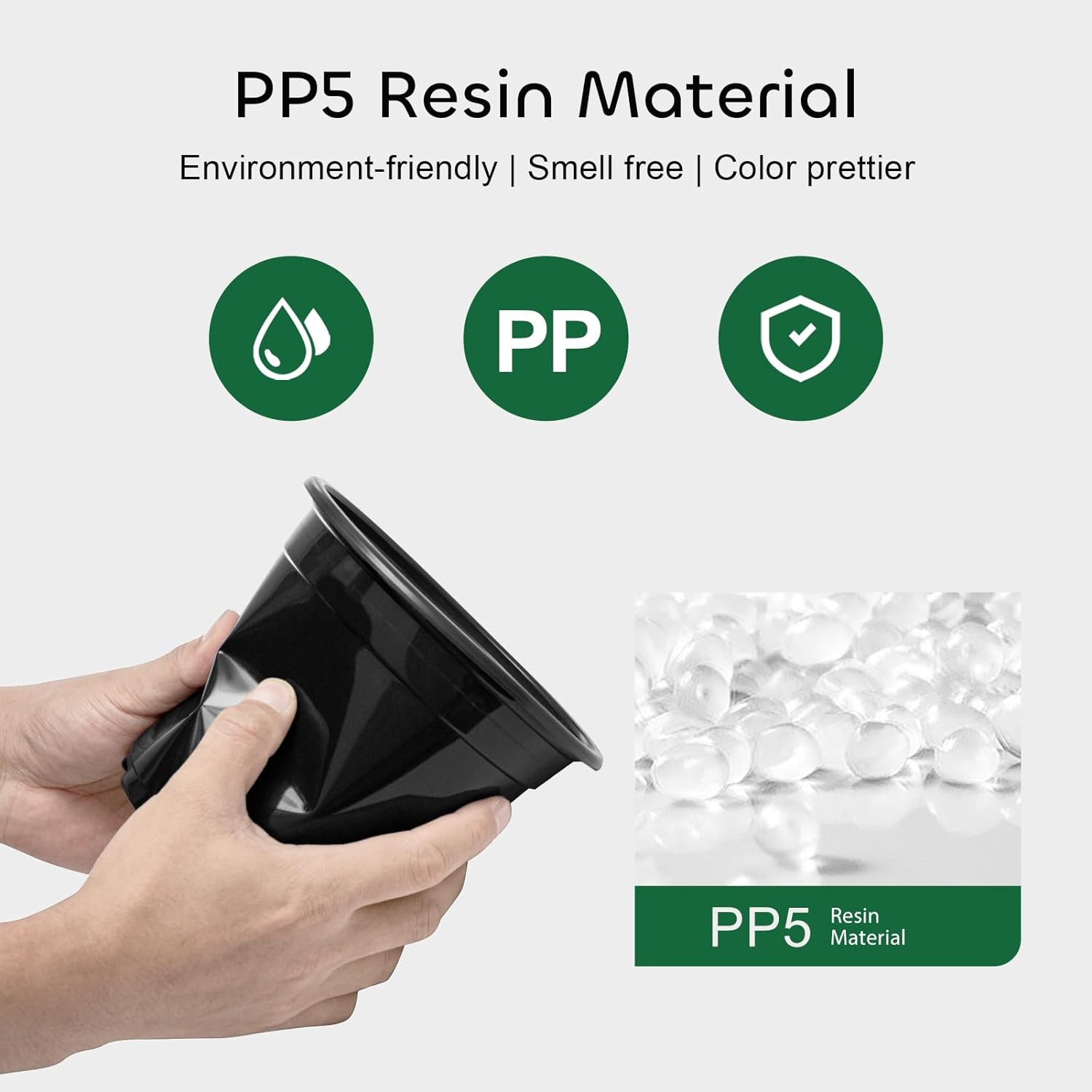 Nursery Pots with Drainage Holes Pack of 48 Pots 3.5/4.5/5.5/6.5 Inch and Plant Label Flexible Seedling Pots Seed Starting Planter for Indoor Outdoor Flowers, Succulents, Cactus