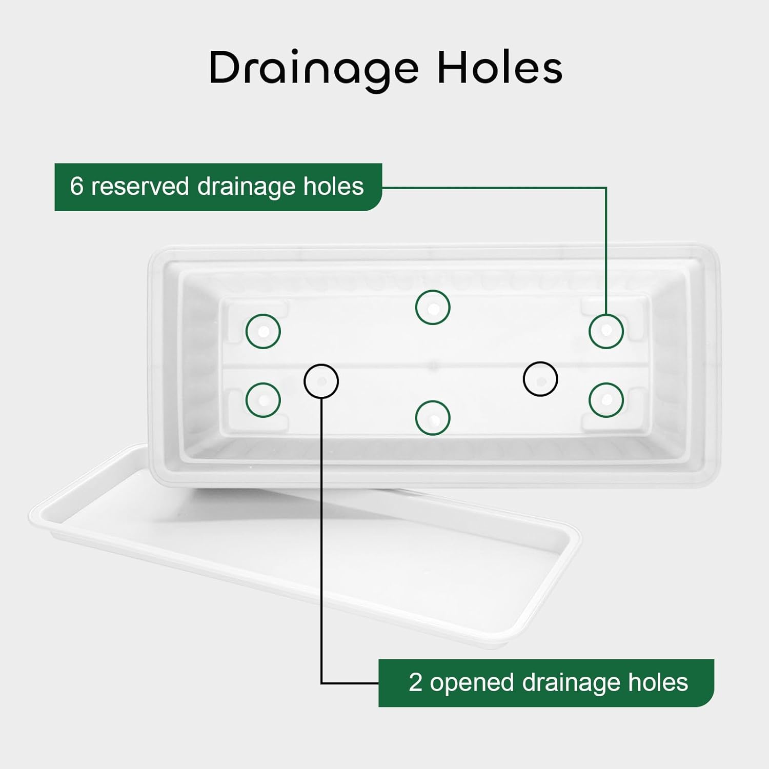 3 Packs 17 Inches White Flower Window Box Plastic Vegetable Planters Long Pots with 15 Pcs Plant Labels for Outdoor Indoor Windowsill, Patio, Garden, Home Decor, Porch