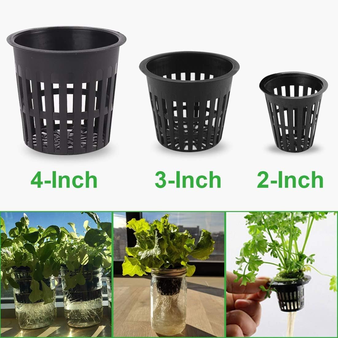 Net Pot, 50 Pcs 2 Inch Garden Slotted Mesh Net Cups, Heavy Duty Hydroponic Cups Mesh Pots with 50Pcs Plant Labels, Hydroponic Planting Pots Grow Basket for Indoor Outdoor