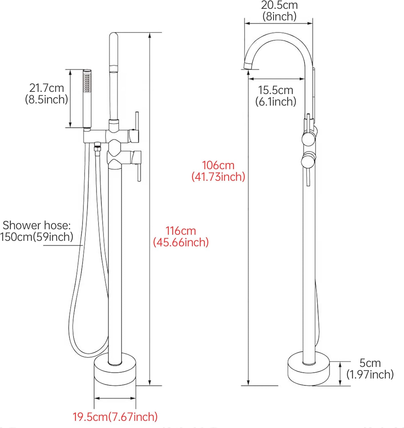 Freestanding Bathtub Faucet Brushed Nickel