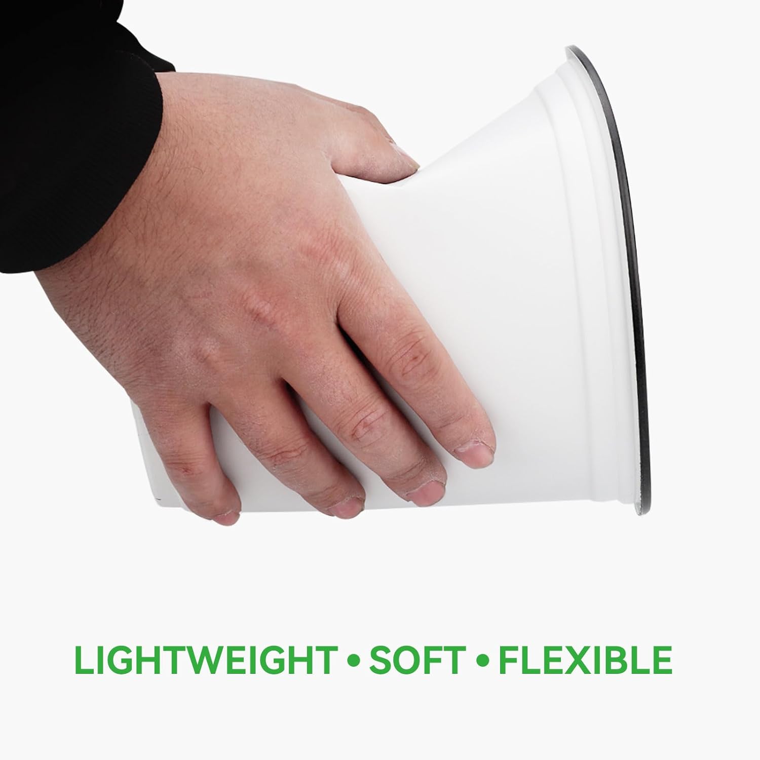 24 Set 6" 1 Gallon for Plants Flexible Nursery Pot with Drainage Hole and 15 Pcs Plant Labels, Flower Plant Container for Indoor Outdoor, Seedlings, Vegetables, Succulents, White