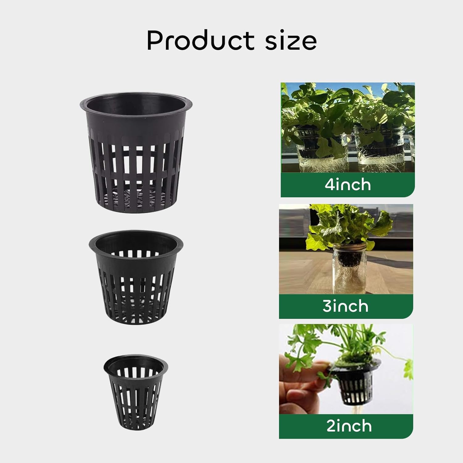 Net Pot, 50 Pcs 2 Inch Garden Slotted Mesh Net Cups, Heavy Duty Hydroponic Cups Mesh Pots with 50Pcs Plant Labels, Hydroponic Planting Pots Grow Basket for Indoor Outdoor