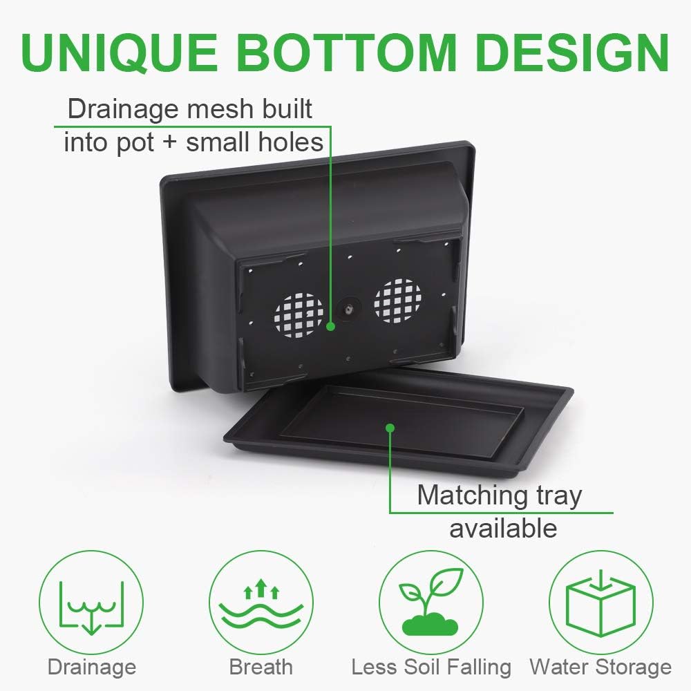 6 Pack 9 Inch Bonsai Training Pots with Drainage Humidity Trays, Bonsai Tree Pots with 1 Repotting Mat, Bonsai Container Planter Growing Pot for Garden, Yard, Balcony, Office, Living Room
