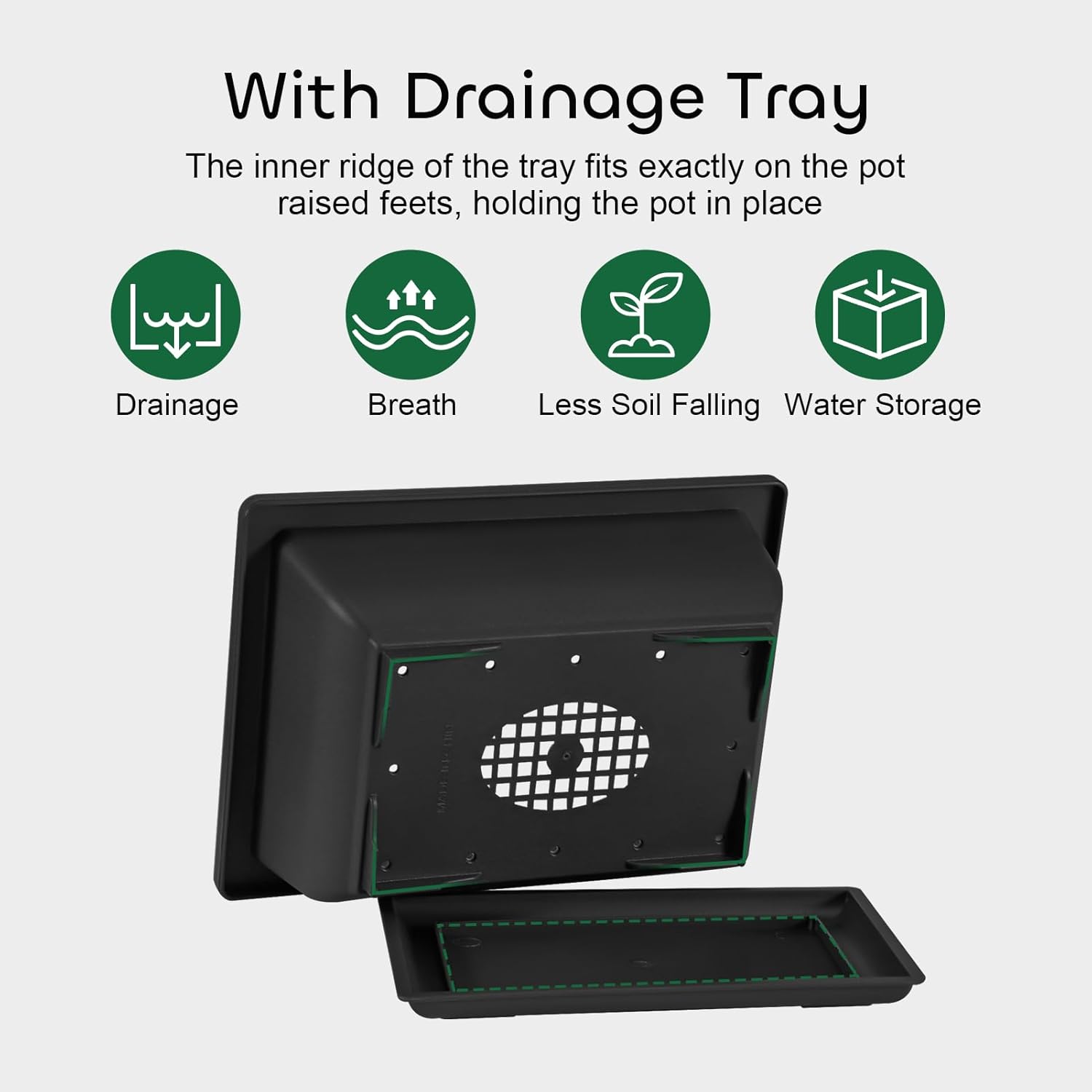 3 Packs 6.5 Inch Bonsai Pots with Drainage Trays, Bonsai Tree Kits with Repotting Mat, Durable Small Bonsai Training Planter Growing Pot, Built in Mesh