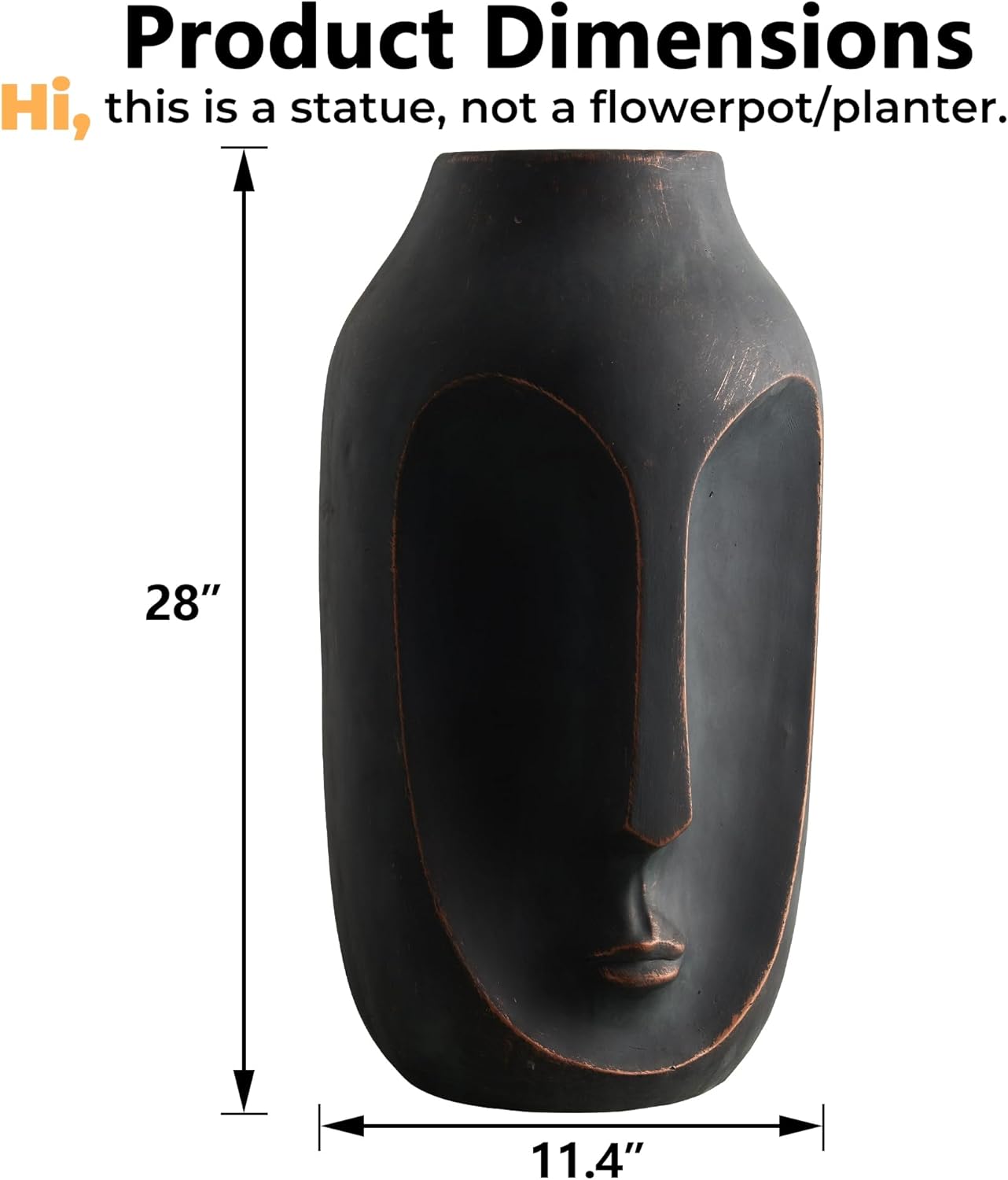 28 inches Tall Large Statue, Garden Sculpture & Statues, Modern Art Sculpture, Artificial Stone Figures, Living Room Decor, Tall Standing Sculpture for Home, Porch, Backyard, Bronze