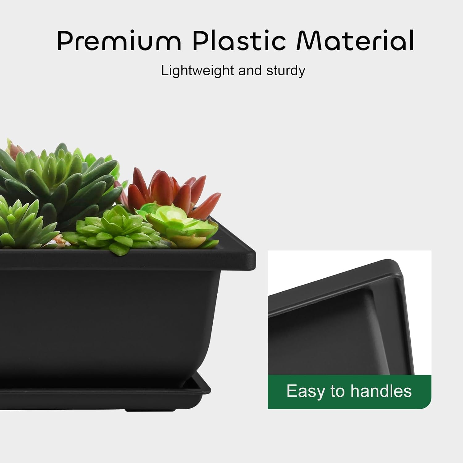 3 Packs 6.5 Inch Bonsai Pots with Drainage Trays, Bonsai Tree Kits with Repotting Mat, Durable Small Bonsai Training Planter Growing Pot, Built in Mesh