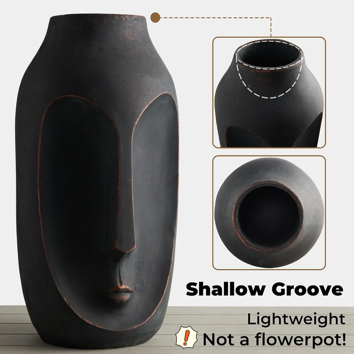 28 inches Tall Large Statue, Garden Sculpture & Statues, Modern Art Sculpture, Artificial Stone Figures, Living Room Decor, Tall Standing Sculpture for Home, Porch, Backyard, Bronze