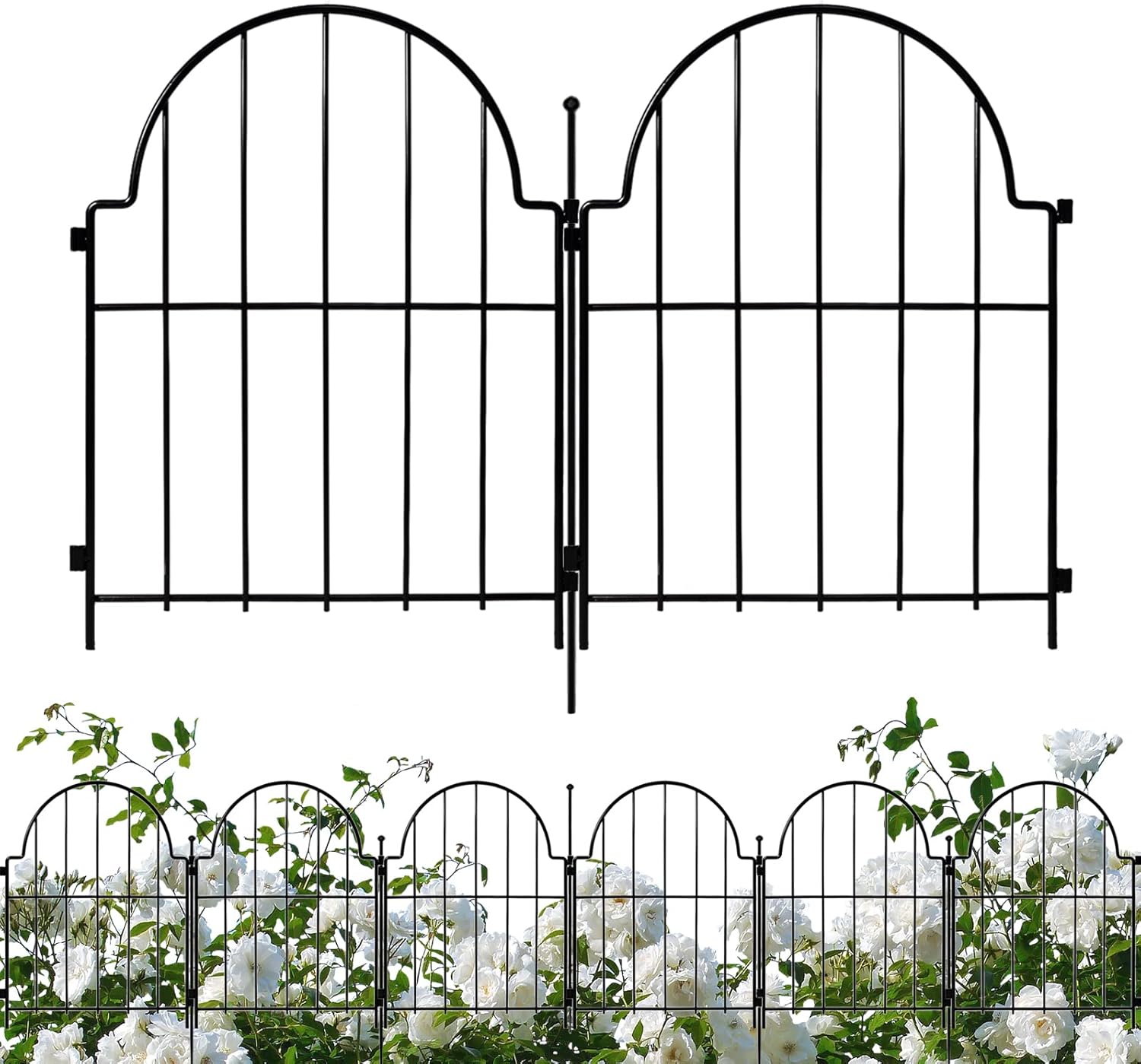 Decorative Garden Fence, 25 Pack No Dig Fencing 27.5ft(L) × 22in(H) Animal Barrier Border for Dog Rabbit Pet