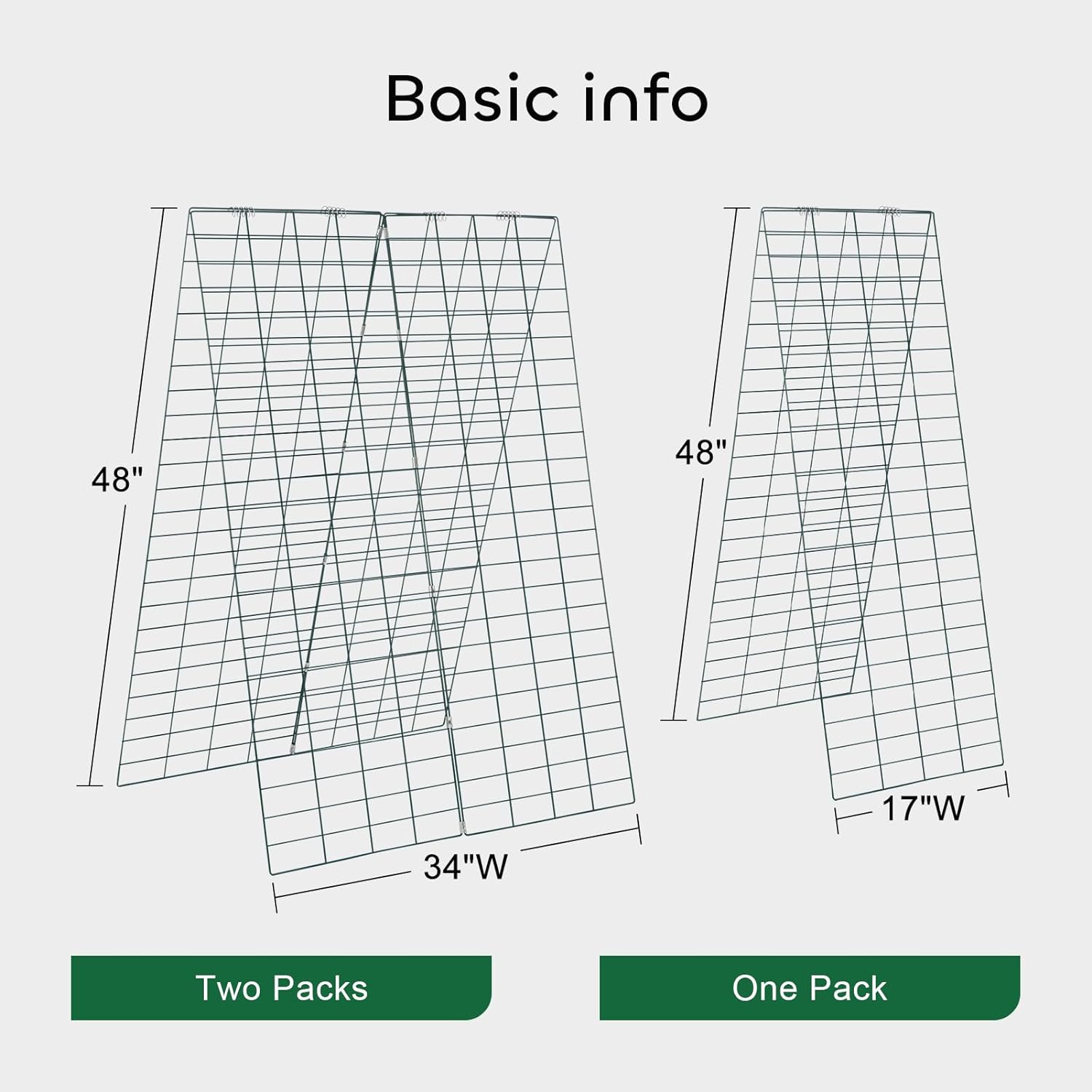 34 x 48 Inches Foldable Cucumber Trellis A-Frame Garden Trellis with 328 Feet Twist Ties, for Cucumber, Climbing Plants Vegetables Flowers