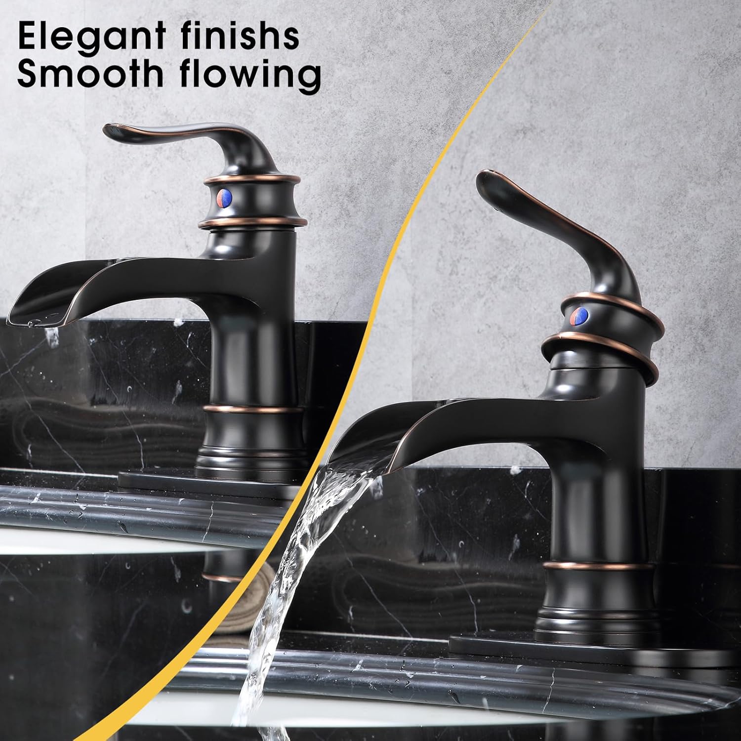 Waterfall Faucet Bathroom Faucet Single Handle One Hole 