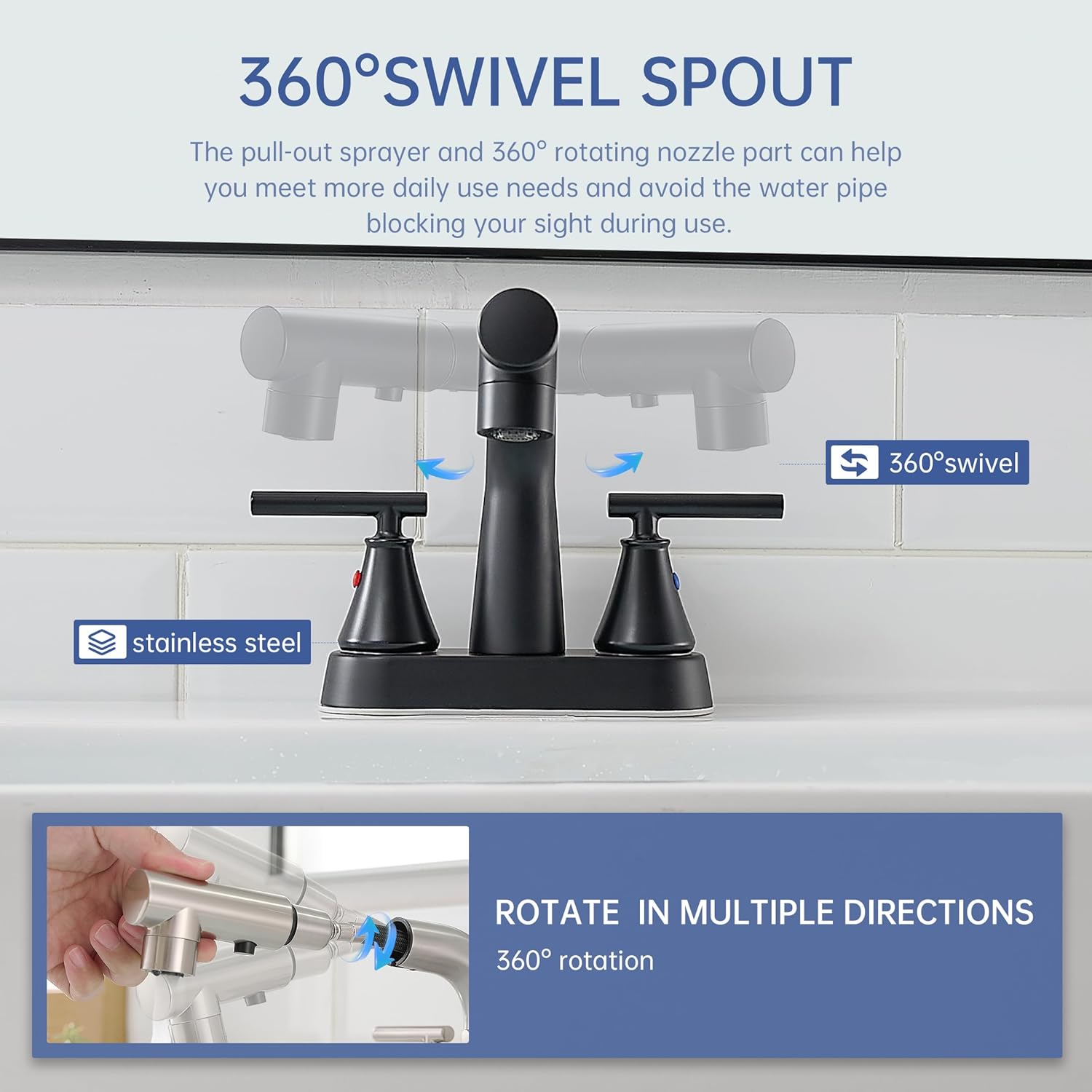 Bathroom Faucets with Pull Out Sprayer