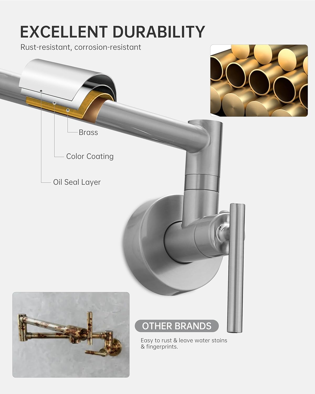 Brushed Nickel Pot Filler