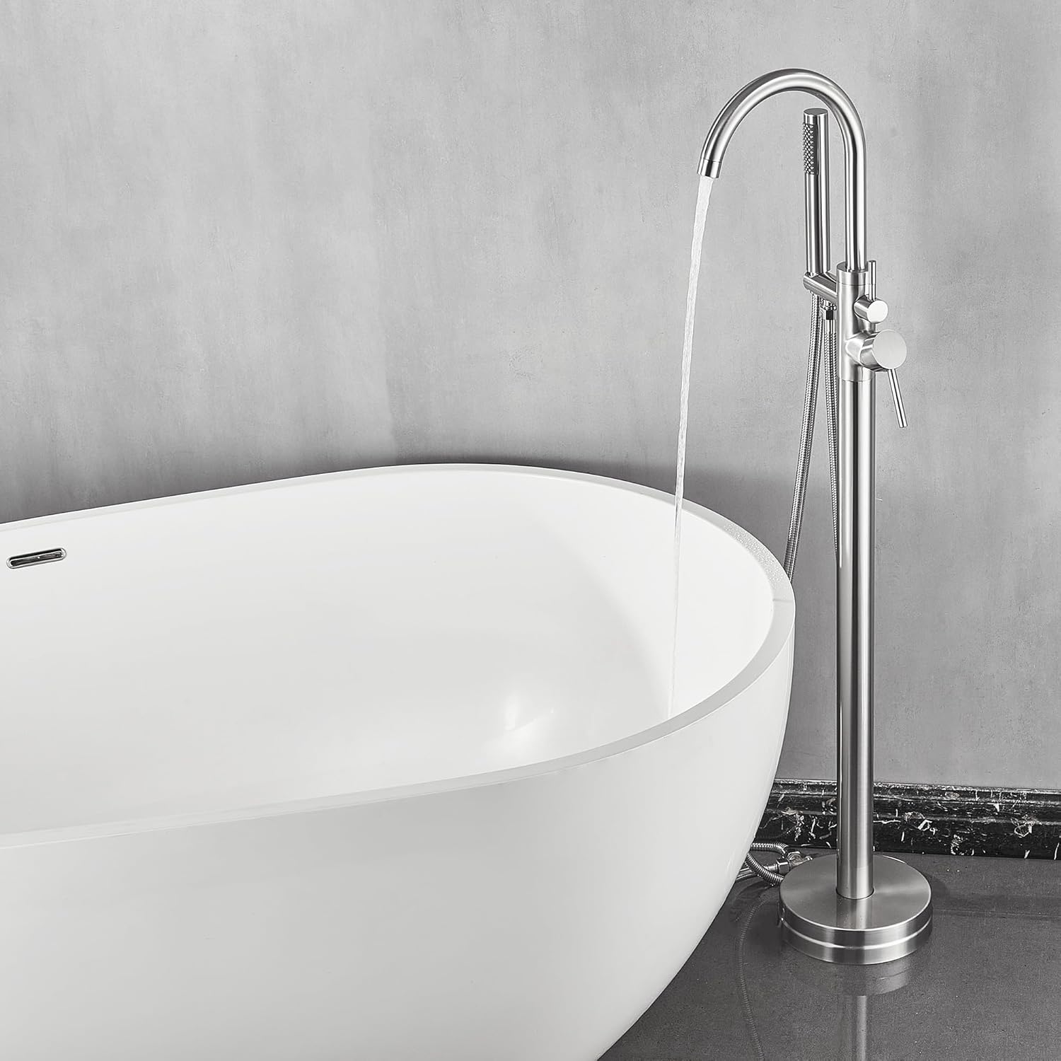 Freestanding Bathtub Faucet Brushed Nickel