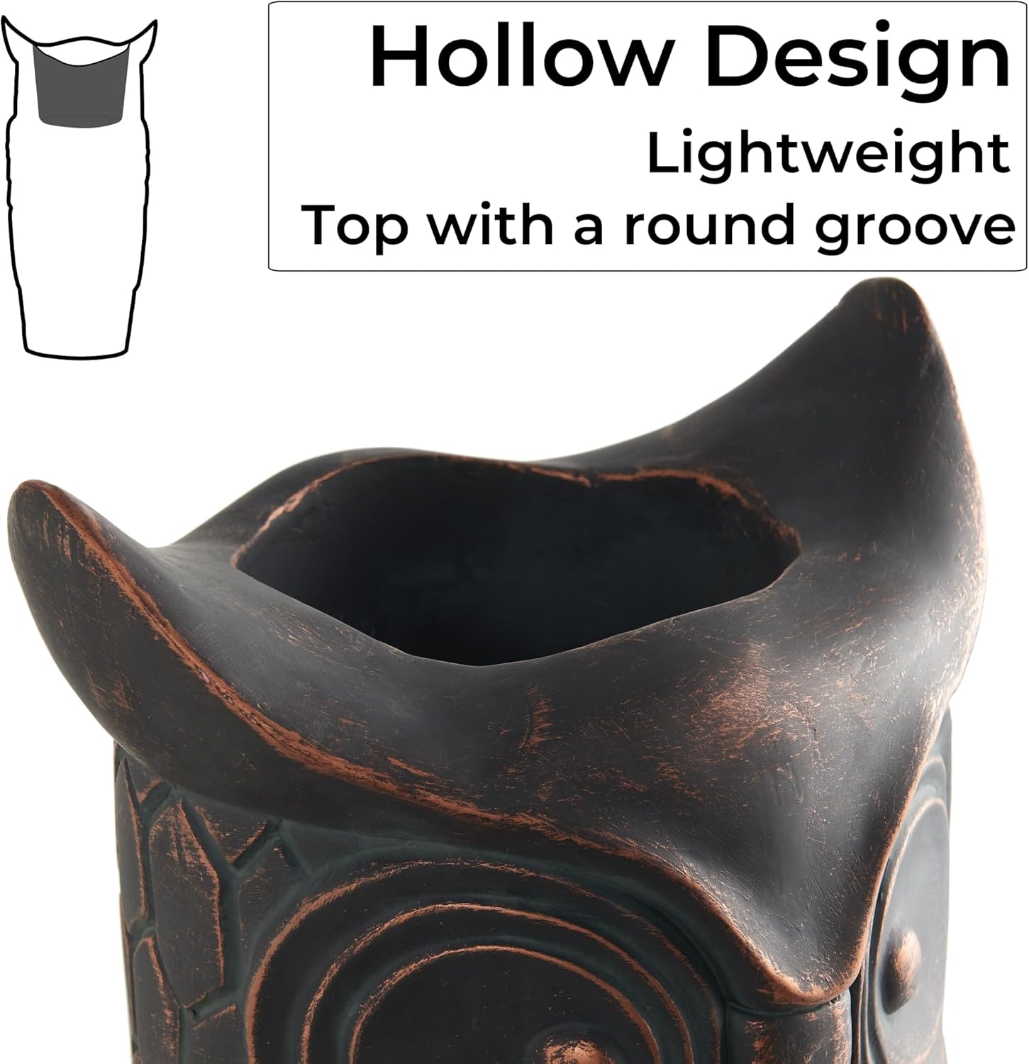 Large Outdoor and Indoor Statue, 40"-32" inches Garden Sculptures & Statues, Faux Stone Owl Sculpture Set of 2, Garden Decoration