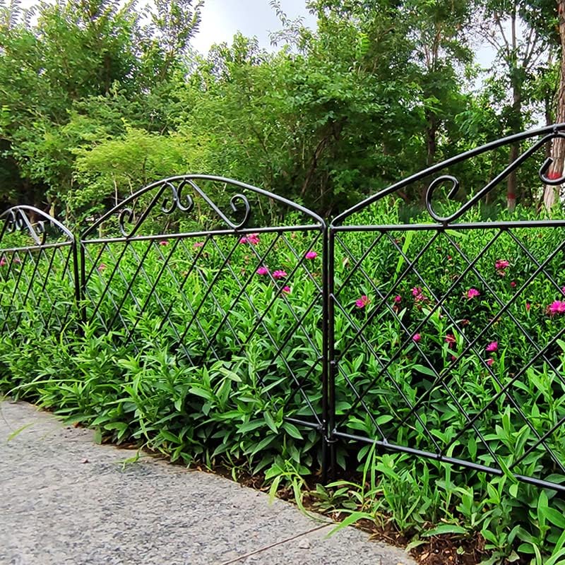 Decorative Garden Fence 17 in (H) x 10 ft (L) Animal Barrier Fence Landscape Fencing Outdoor Rustproof Metal No Dig Fencing Border
