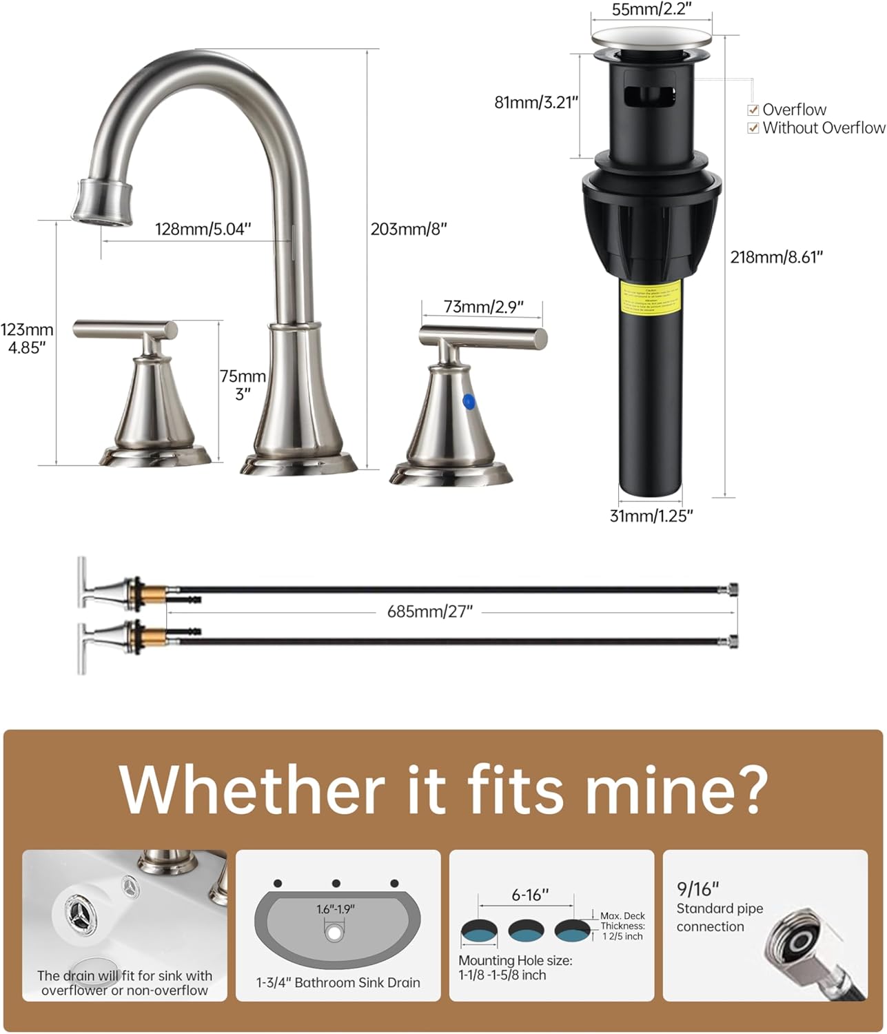 8 Inch Widespread Bathroom Sink Faucet