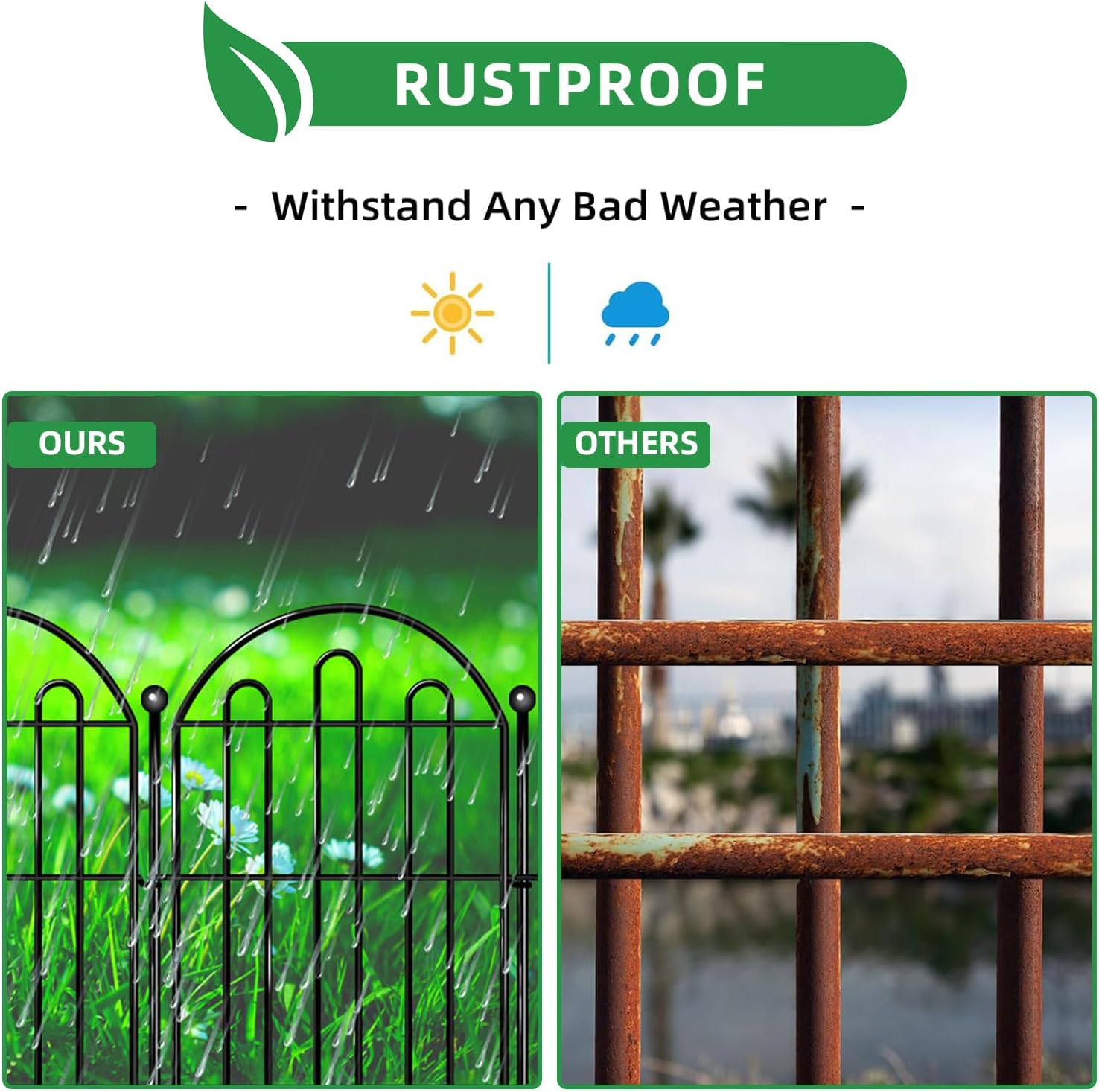 26 Pack Decorative Garden Fence, 26in x28ft Arched No Dig Animal Barrier Fence for Dog Rabbit, Rustproof Metal Ground Stake Border