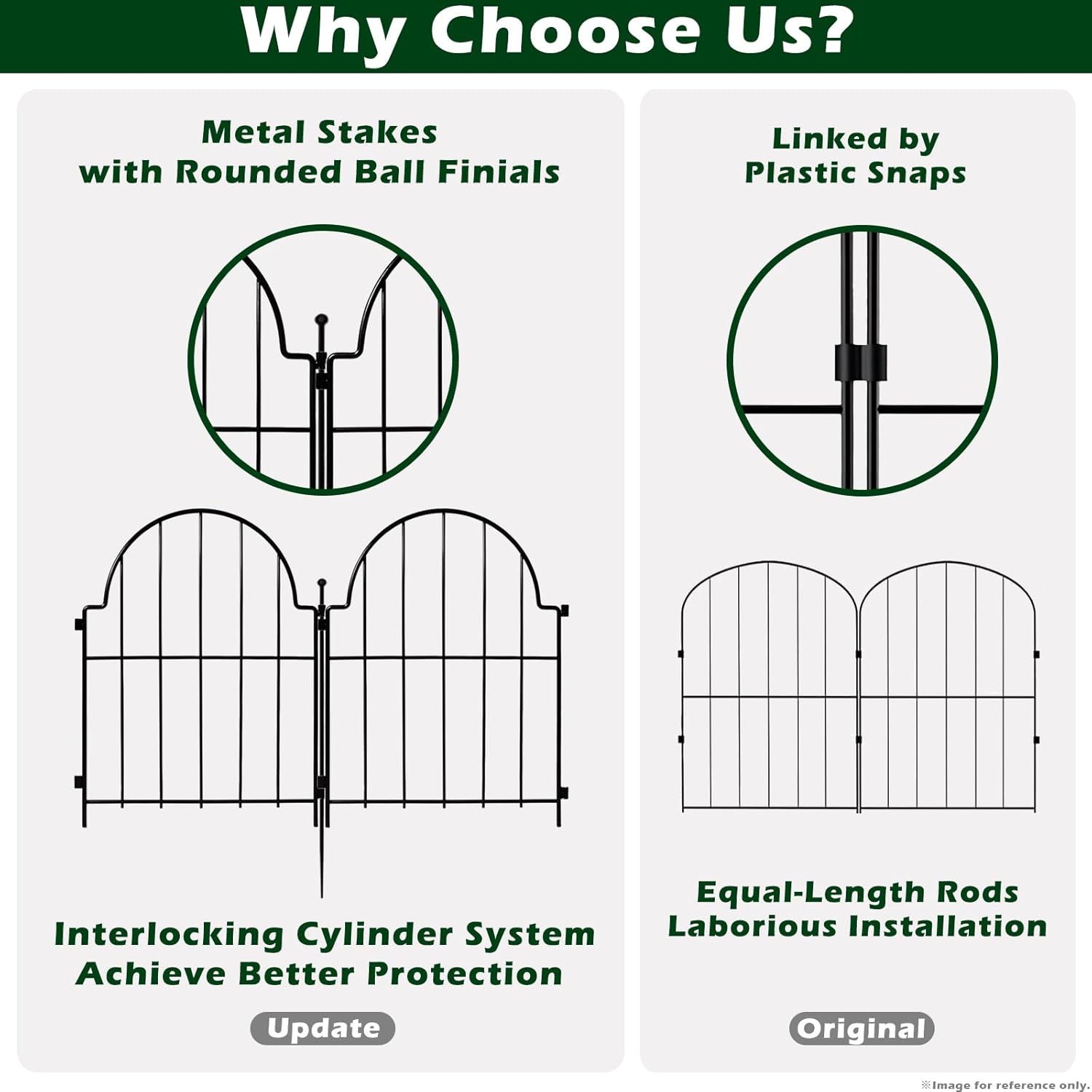 Decorative Garden Fence, 25 Pack No Dig Fencing 27.5ft(L) × 22in(H) Animal Barrier Border for Dog Rabbit Pet