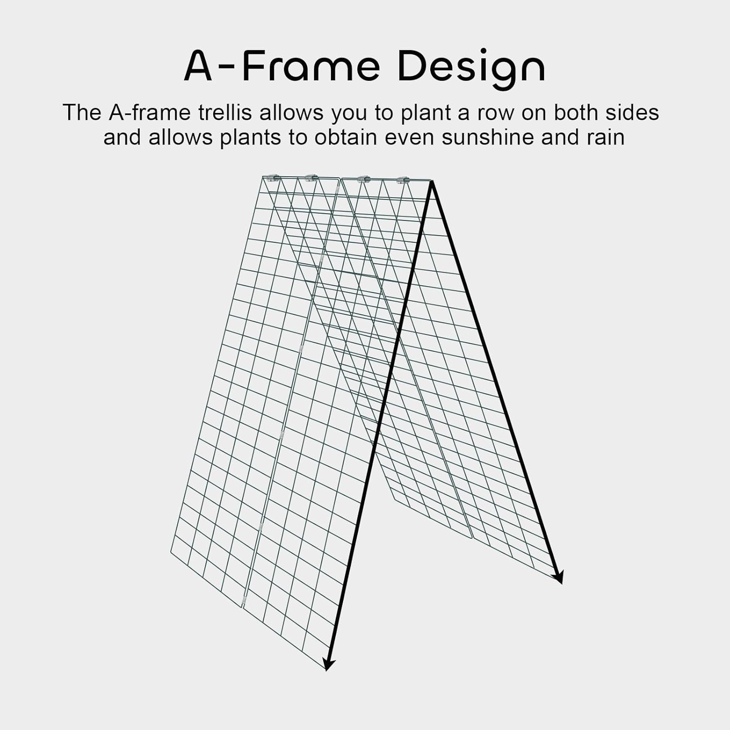 34 x 48 Inches Foldable Cucumber Trellis A-Frame Garden Trellis with 328 Feet Twist Ties, for Cucumber, Climbing Plants Vegetables Flowers