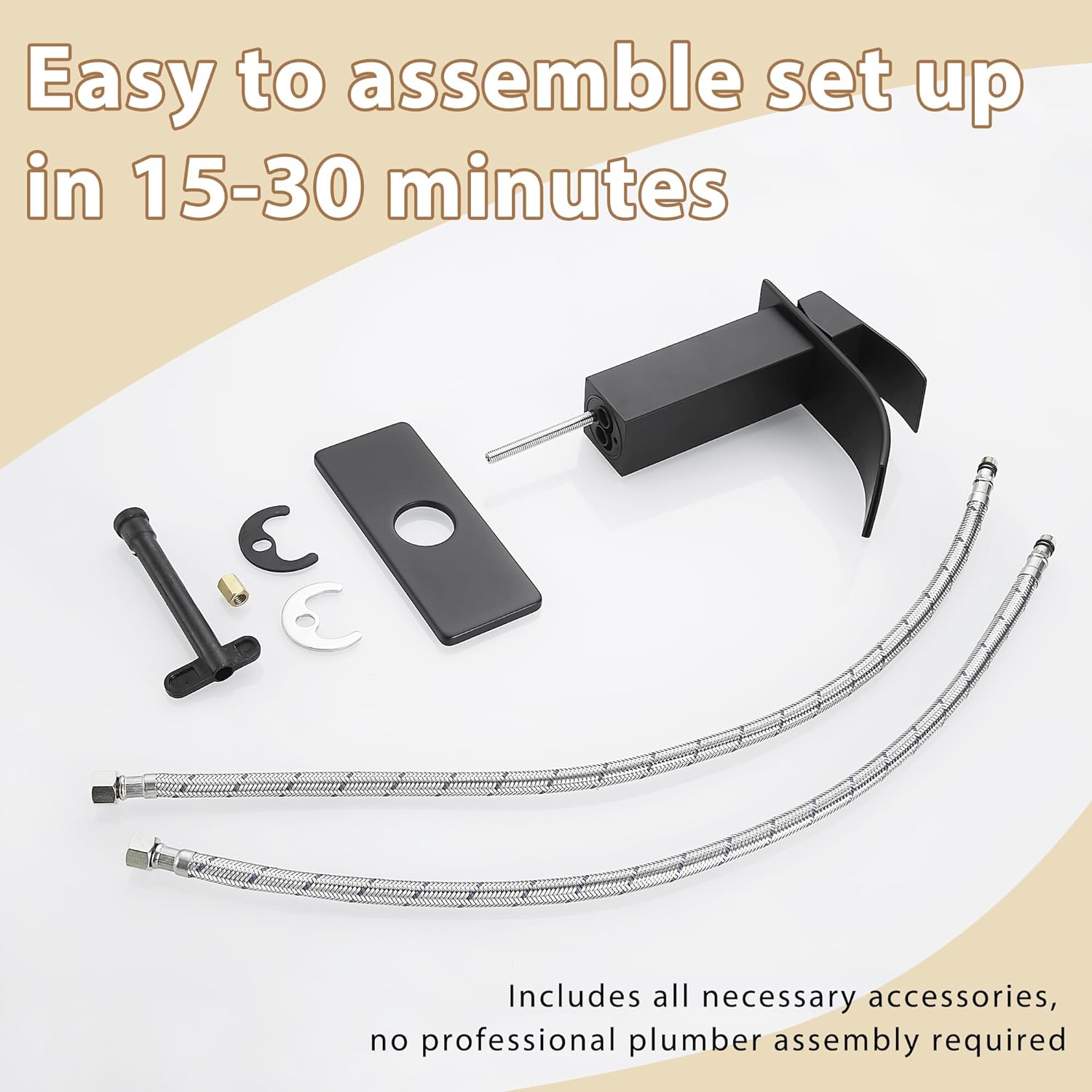 Black Waterfall Bathroom Faucet