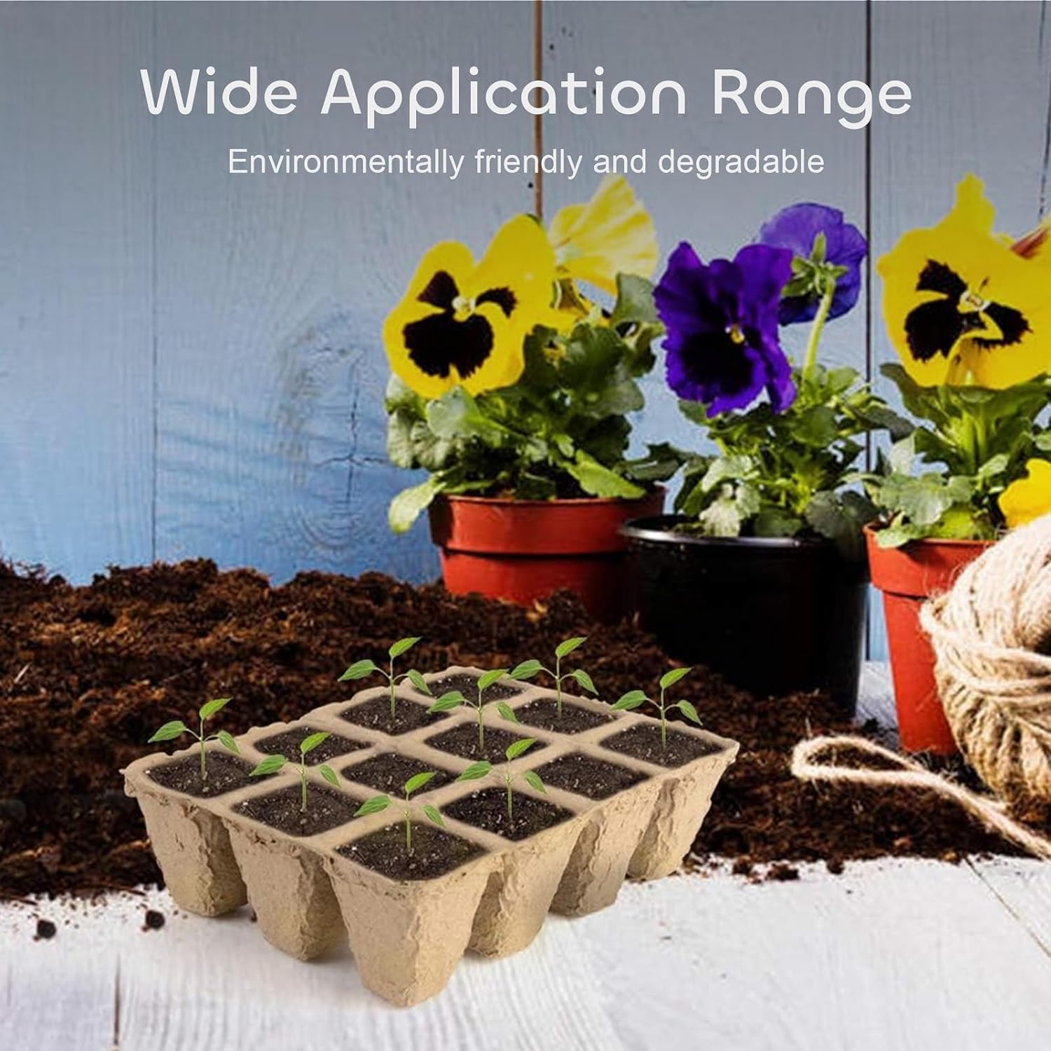 432 Cells Peat Pots Seed Starter Trays, 36 Packs Biodegradable Seedling Pots Germination Trays, Organic Plant Starter Kit with 15 Pcs Plant Labels