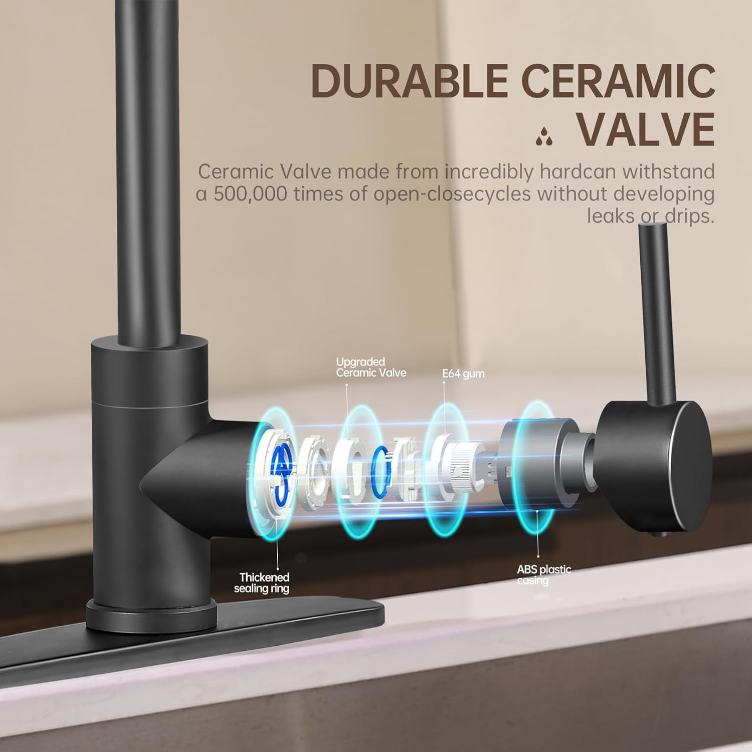 3 Modes(Sweep/Stream/Waterfall) Rotary Switch Stainless Steel Commercial Modern Faucet