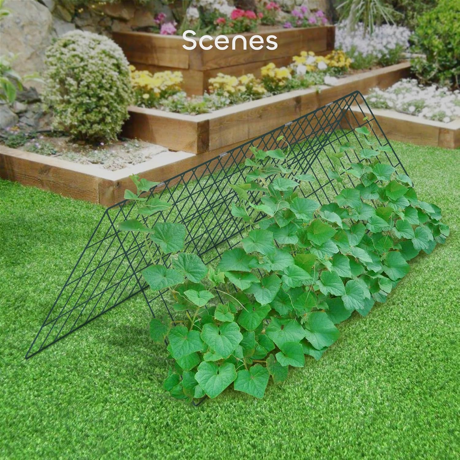 34 x 48 Inches Foldable Cucumber Trellis A-Frame Garden Trellis with 328 Feet Twist Ties, for Cucumber, Climbing Plants Vegetables Flowers