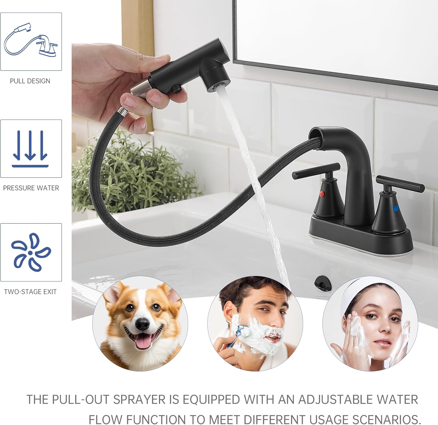 Bathroom Faucets with Pull Out Sprayer
