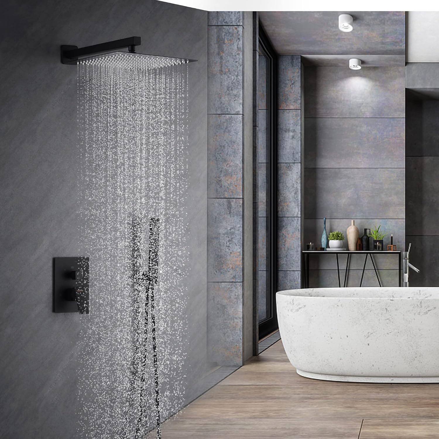  12 Inches Matte Black Shower System