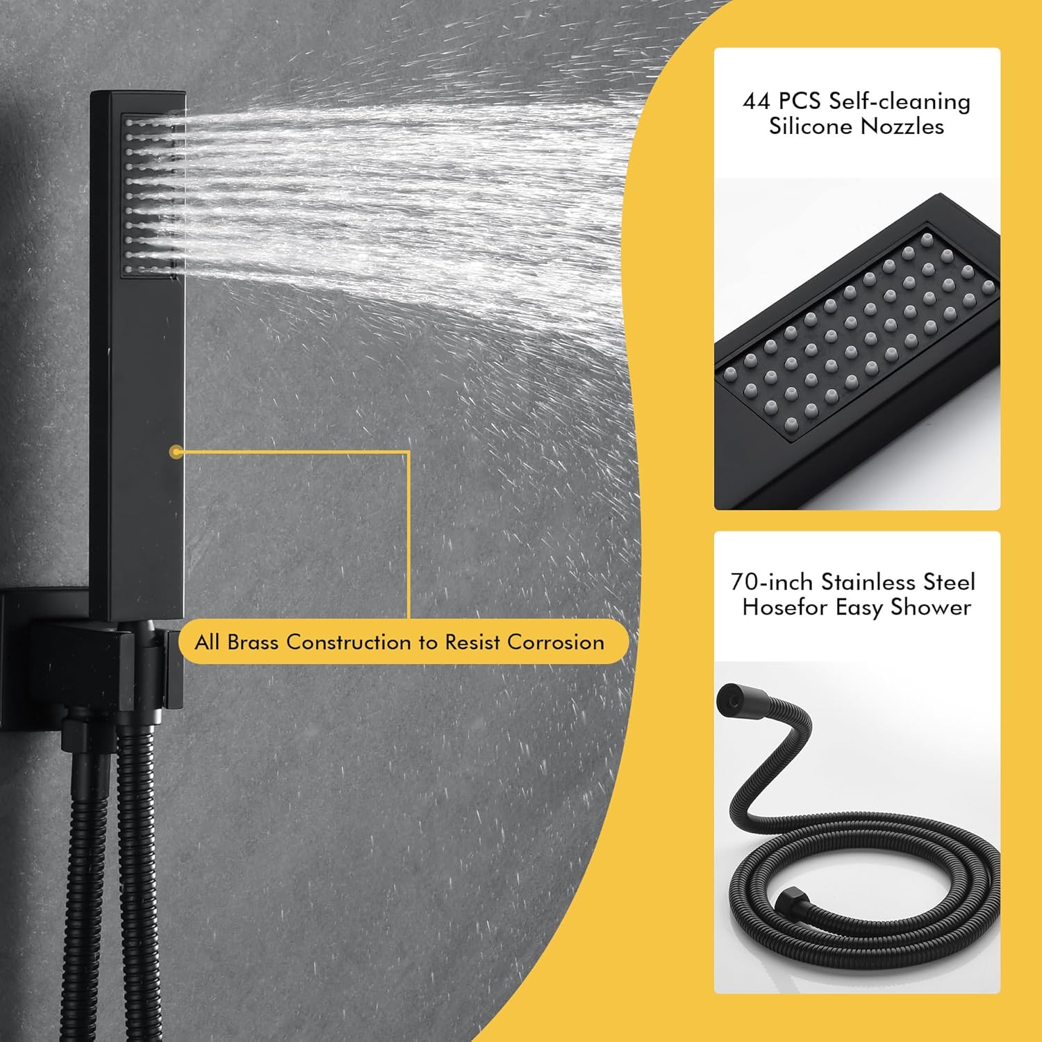  12 Inches Matte Black Shower System