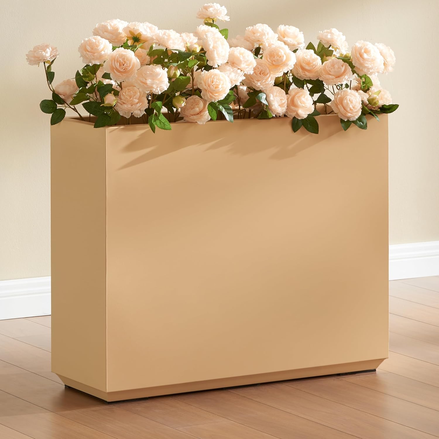 Metallic Heavy Outdoor Planter Box, Span Planter, Long and Tall Divider Planter, 30Lx10Wx24H