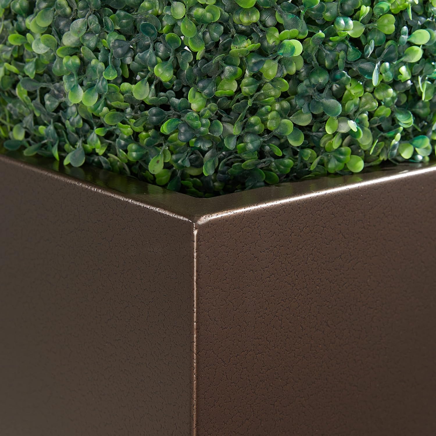 Metallic Heavy Tall Outdoor/Indoor Planter Box 14Lx14Wx30H Inches, Rectangular Tall Planter, Large Flowerpot, ‎35 Pounds, Espresso, No Assembly Required 1 Pack
