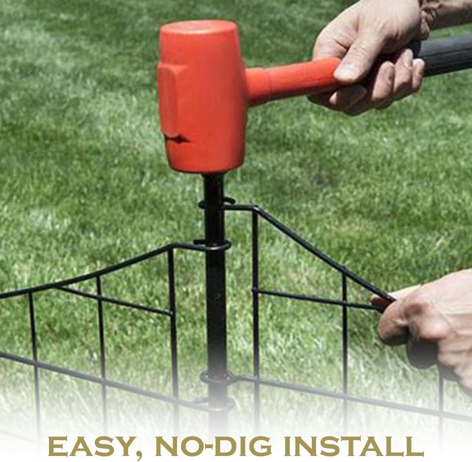 39in H (5 Fence Panels) No Dig Easy Install Zippity Black Metal Fence, Decorative Fence Ideal for Garden Fencing