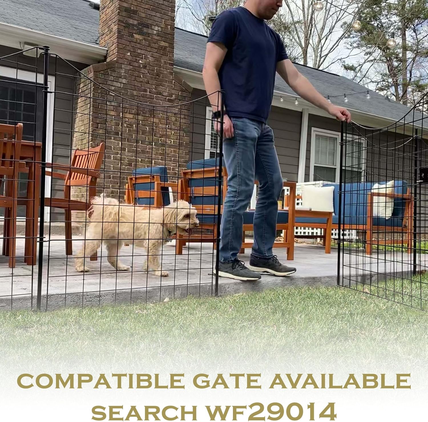 39in H (5 Fence Panels) No Dig Easy Install Zippity Black Metal Fence, Decorative Fence Ideal for Garden Fencing