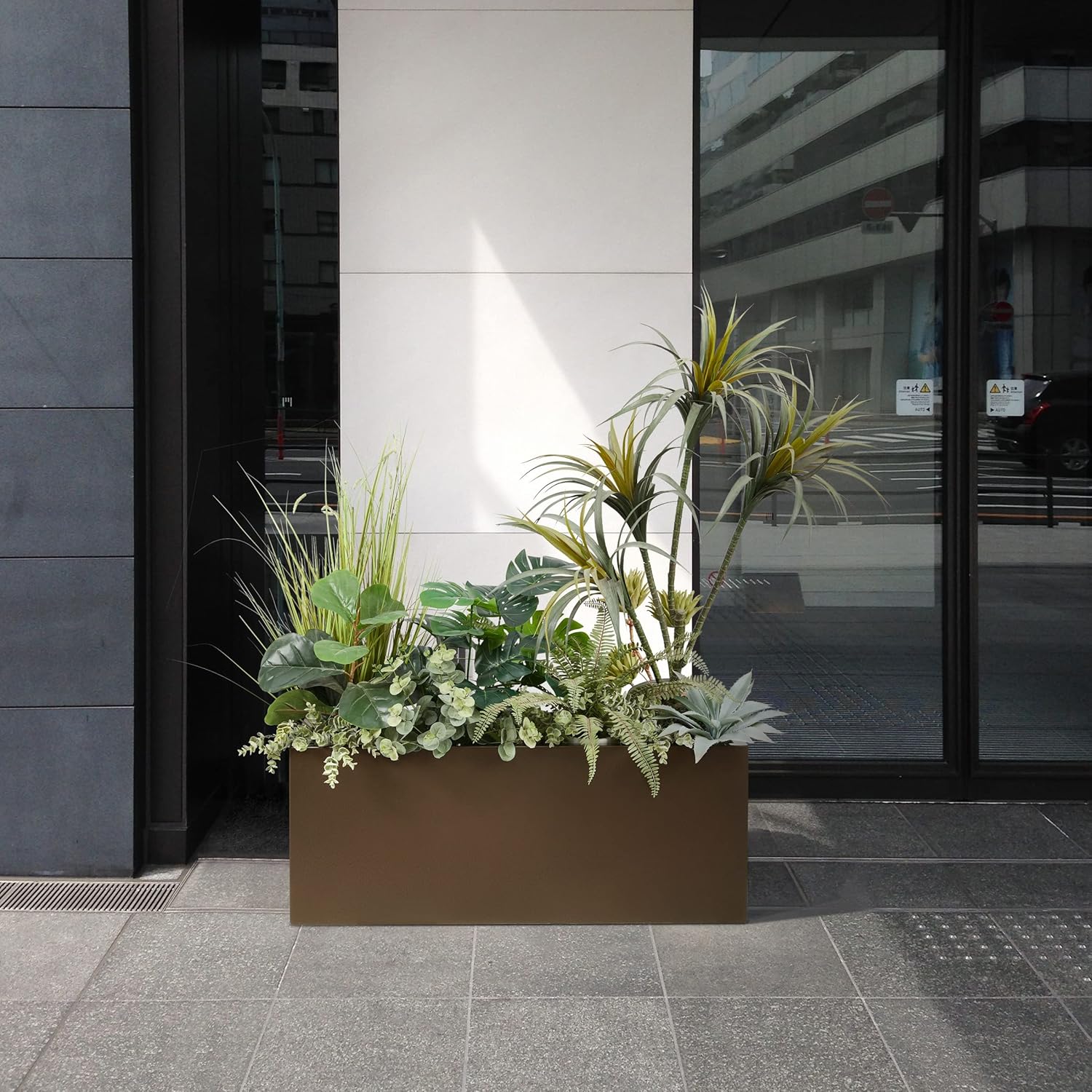 Metallic Heavy Long and Large Outdoor/Indoor Planter Box, 38”Lx15”Wx15”H, 40Pounds, Espresso