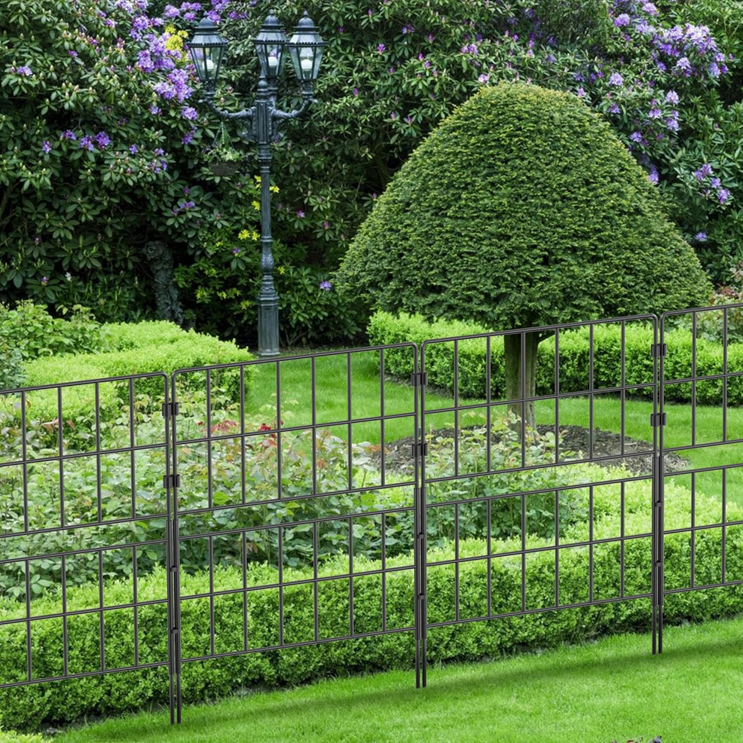 7 Pack 31.5 Inch(H) X 10 Ft(L) Decorative Garden Fence Fencing Panels, Metal Wire Border No Dig Fencing Animal Barrier